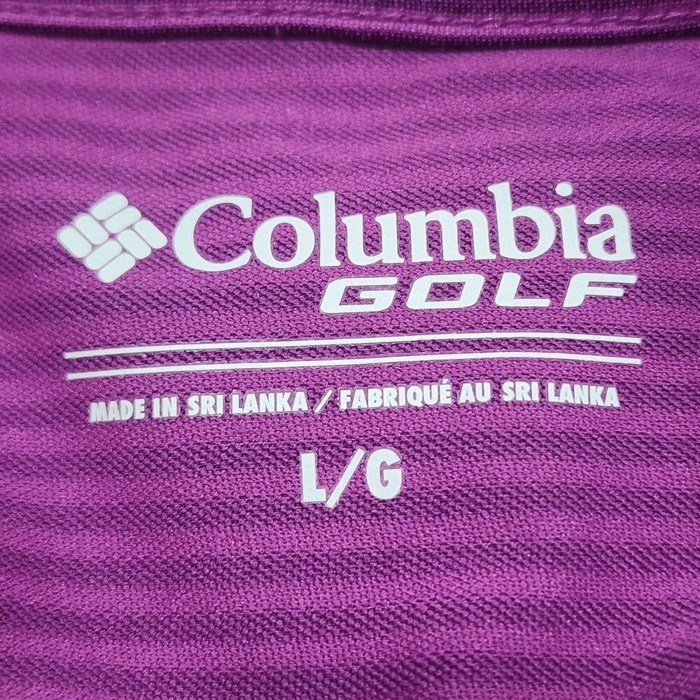 Columbia Top Womens Large Pink Purple Stripe Golf Omni Wick 1/4 Zip Polo - Picture 6 of 8